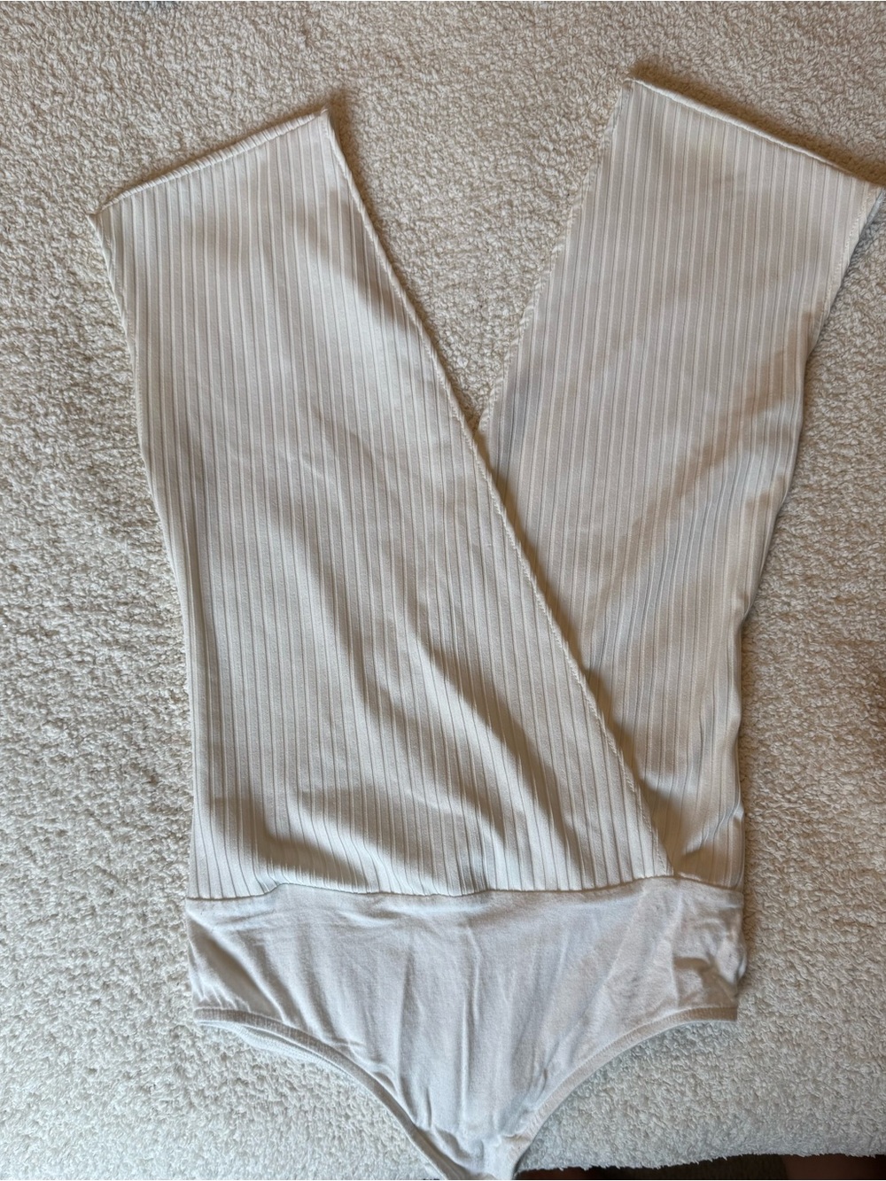 Zara Ribbed Ivory Women’s Bodysuit Top